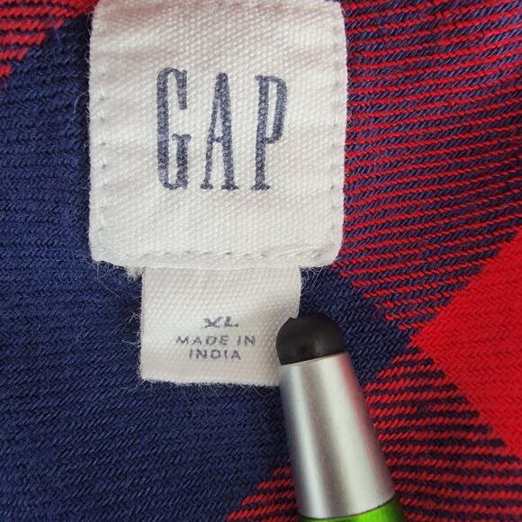 Gap Flannel Plaid Tunic Top Women XL Casual Country Western Cowgirl Preppy Cozy - Picture 4 of 8